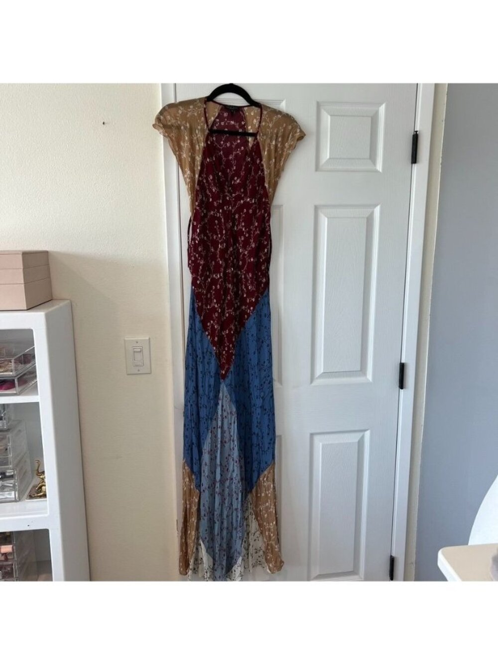 Rag & Bone Sam Patchwork Peasant Maxi Dress Size Small DAMAGED